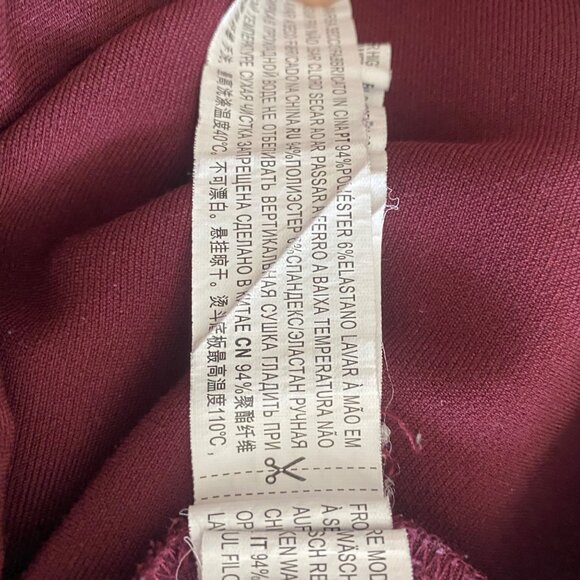 Forever 21‎ Burgundy Wrap Pencil Skirt|Size Medium - Picture 8 of 12